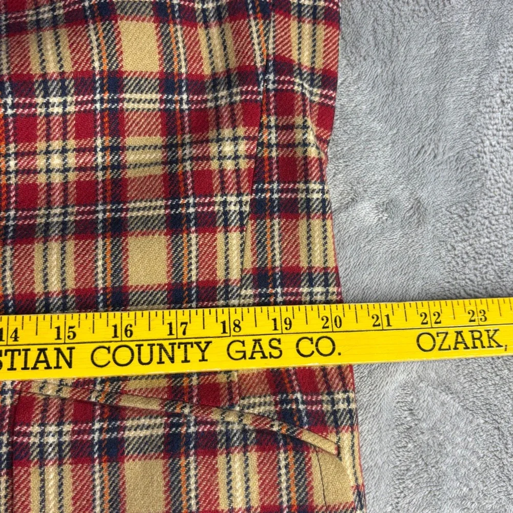 Ratner Clothes Blazer Mens 40R Red Tan Plaid Vintage Two Button Sport Coat Wool